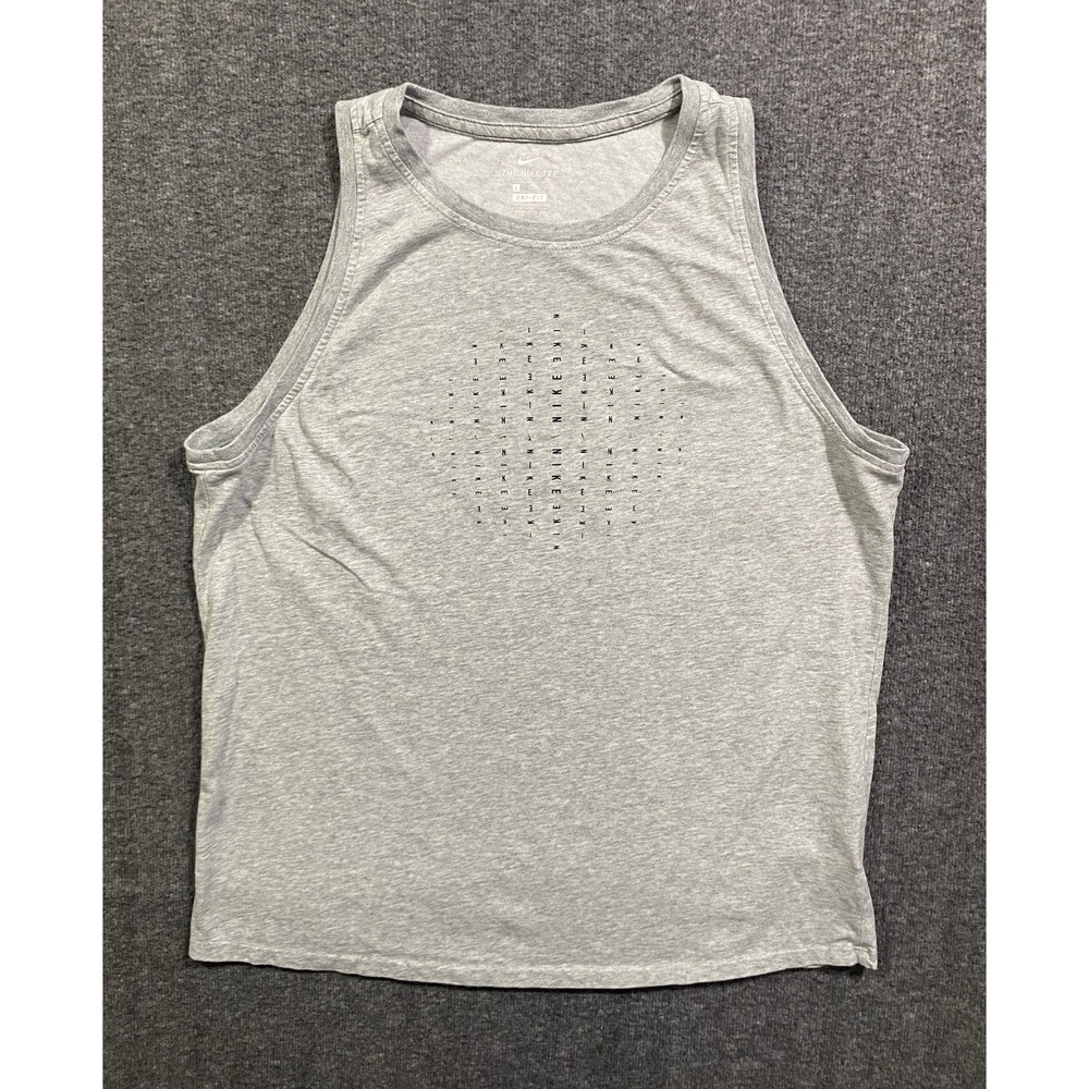 Nike Dri Fit The Nike Tee Sleeveless Tank Top Gray Womens Size L